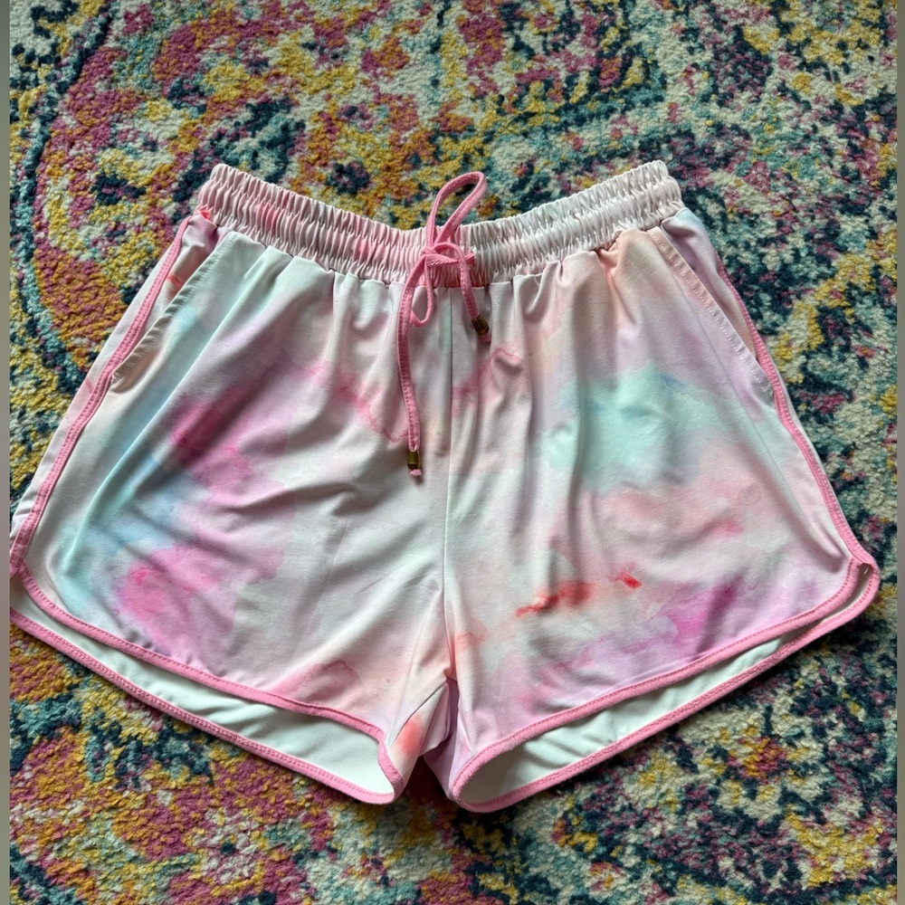 Women's Pastel Tie-Dye Athletic Shorts